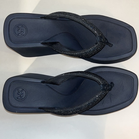 Michael Kors Chandler wedge, glitter chain mesh, dark navy - Picture 7 of 9